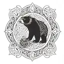 Intricate celtic knotwork design incorporating a bear motif tattoo design idea