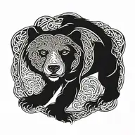 Intricate celtic knotwork design incorporating a bear motif tattoo design idea