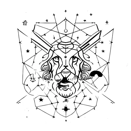 astrologic sign leo and scorption, birthday 23 tattoo design idea