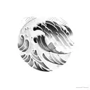 Wave crashing against a surfboard tattoo design idea