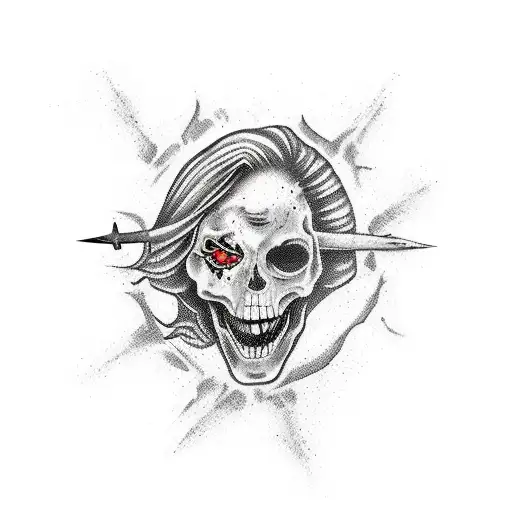 witch burning on stake tattoo design idea