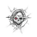 witch burning on stake tattoo design idea