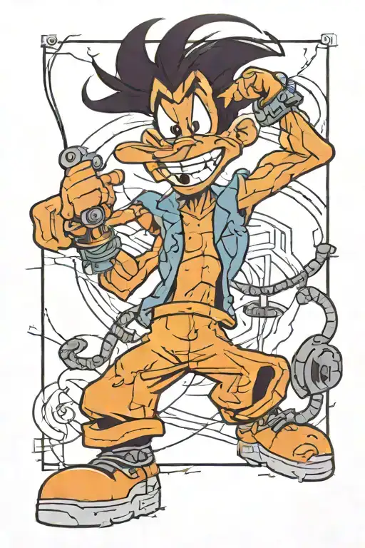 a goofy movie powerline tattoo design idea