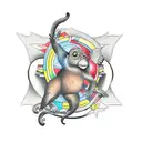 Monkey, turtle and bear tattoo design idea