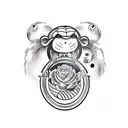 Monkey, turtle and bear tattoo design idea