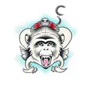 Monkey, turtle and bear tattoo design idea