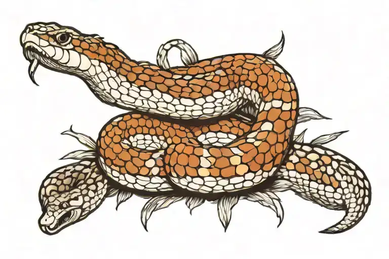 traditionnal rattle snake   tattoo design idea