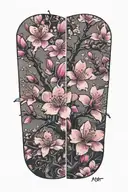 Japanese cherry blossom wrap my arm mascular tattoo design idea