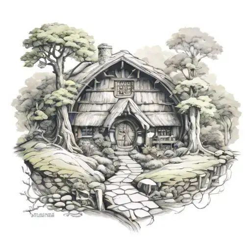 lord of the rings misty the shire  tattoo design idea