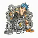 gear mechanic working tattoo design idea