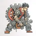 gear mechanic working tattoo design idea