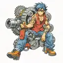 gear mechanic working tattoo design idea