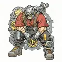 gear mechanic working tattoo design idea