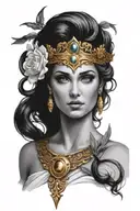 Greek goddess sexy fit tattoo design idea