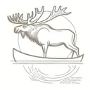 moose on canoe tattoo design idea