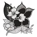 lotus flower with ginkgo leaves tattoo design idea