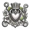 claddagh ring around a four leaf clover  tattoo design idea