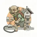 The name of the M20 neighborhood WITH A BOY OF YOU A DIBERMAN ON A LEASH WITH SOME BARS  tattoo design idea