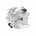 japanese clouds tattoo design idea