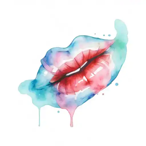Lip tattoo design idea