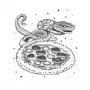pizza with a snake and mixed martial arts tattoo design idea
