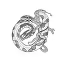 pizza with a snake and mixed martial arts tattoo design idea