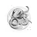pizza with a snake and mixed martial arts tattoo design idea