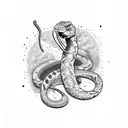 pizza with a snake and mixed martial arts tattoo design idea