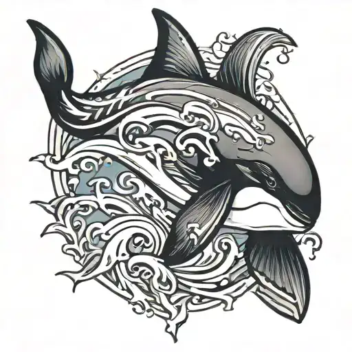 orca whale tattoo design idea