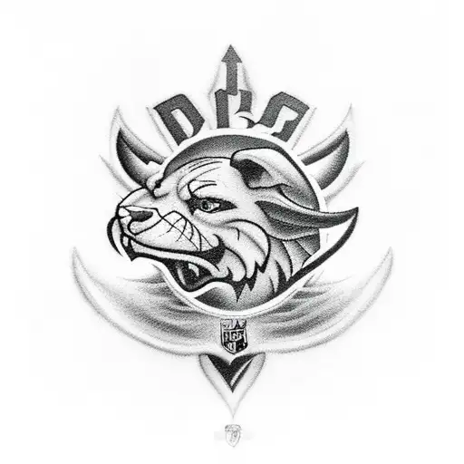 New Jersey devils with paw print tattoo design idea