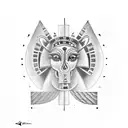 cute toutankhamon tattoo design idea
