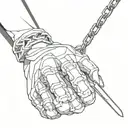 Chain wrapped around Ichigo's hand in Dangai mode  tattoo design idea
