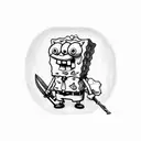 spongebob with weapon tattoo design idea
