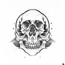 skull and weapon tattoo design idea