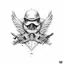a military nighthawk tattoo design idea