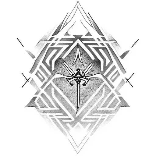 crossing arrows memento mori tattoo design idea