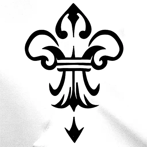 fleur de lis symbol and 3 cross symbol of amsterdam combined tattoo design idea