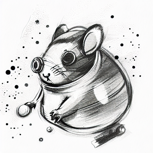 space in hamster tattoo design idea
