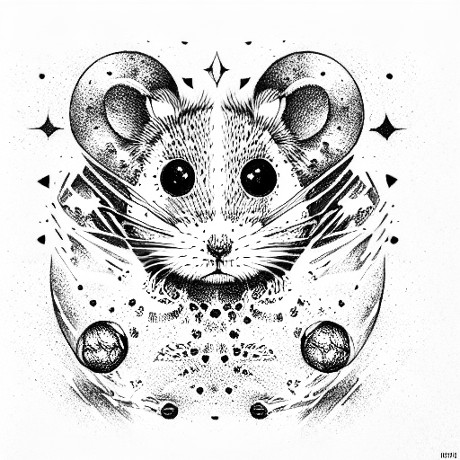 space hamster tattoo design idea