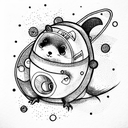 space hamster tattoo design idea
