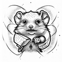 space hamster tattoo design idea