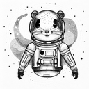 space hamster tattoo design idea