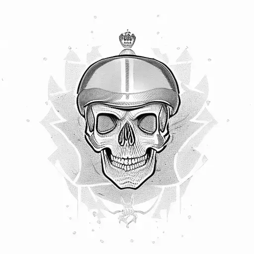 skull with green beret and PPCLI badge, commando dagger tattoo design idea