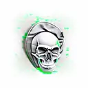 skull with green beret and PPCLI badge, commando dagger tattoo design idea