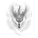 Phoenix with lone wolf  tattoo design idea