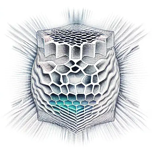 honeycomb sleeve with light shading on one side for a 3d effect tattoo design idea