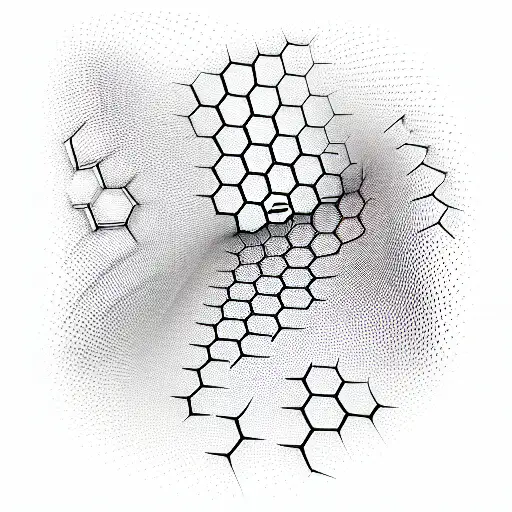 honeycomb sleeve with light shading on one side for a 3d effect tattoo design idea
