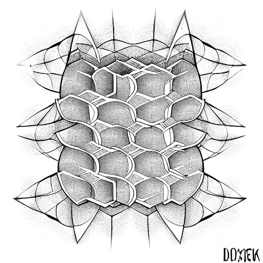 honeycomb sleeve with light shading on one side for a 3d effect tattoo design idea