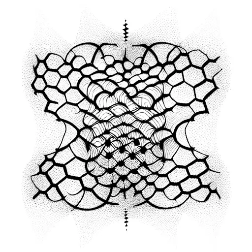 honeycombs, shading on one side, hypnotic tattoo design idea