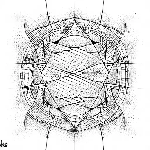 dangerous, ocean waves, psychotic, shading on one side, 3d, hypnotic tattoo design idea